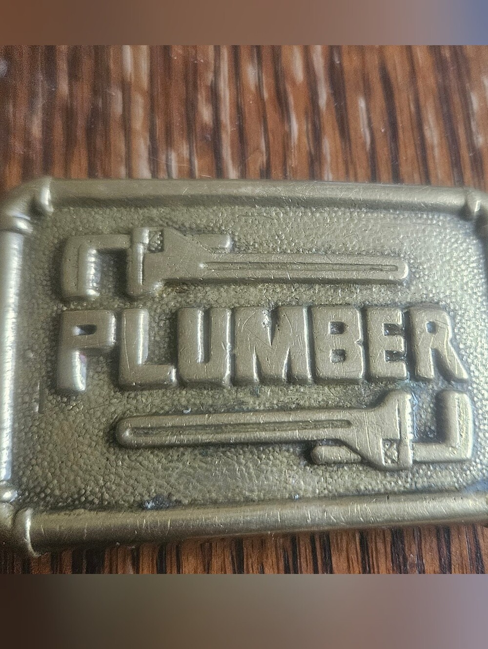 Vintage 1978 Brass Plumber Baron Belt Buckle